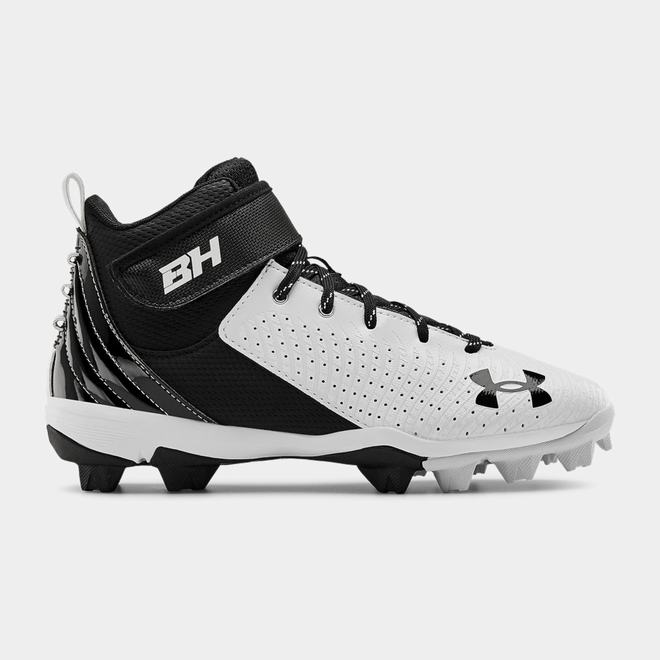 Under Armour Harper 5 Mid RM Jr. - Chlapcenske Baseballová Obuv - Biele/Čierne